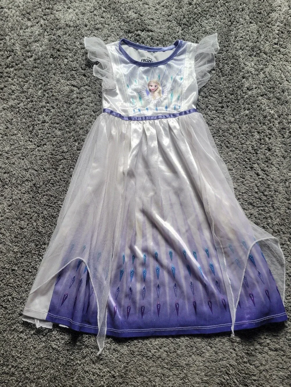 Disney Frozen II Elsa Purple and White Princess Nightgown Dress Size 4T